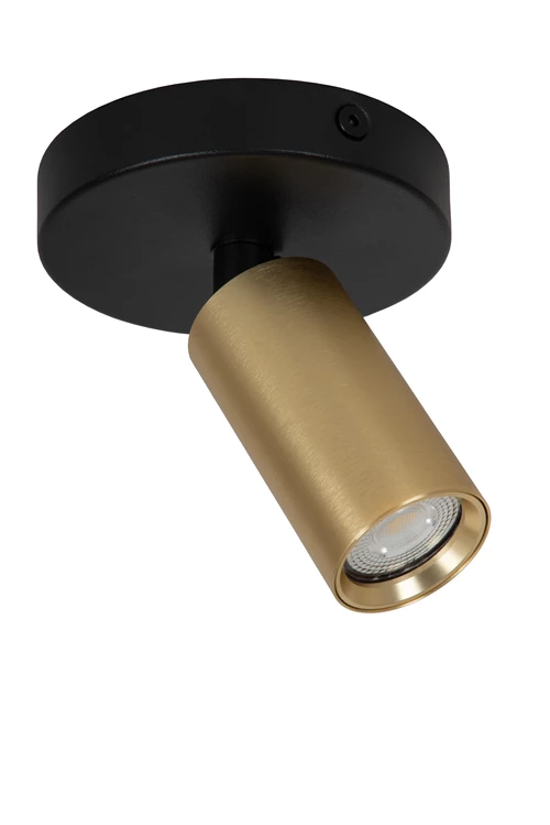 Lucide RITMO - Spot plafond - Ø 10 cm - 1xGU10 (MR11) - Or Mat / Laiton - éteint